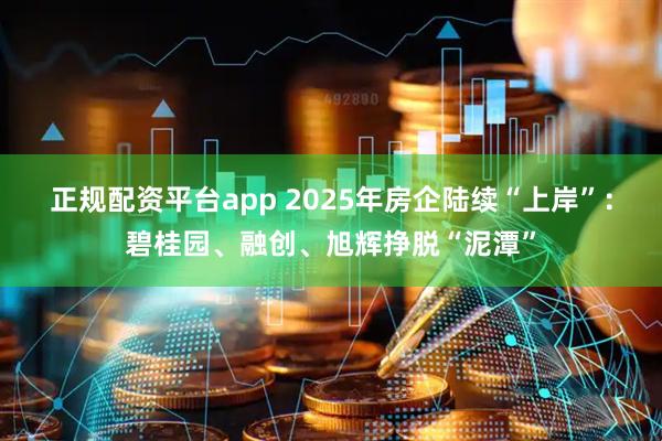 正规配资平台app 2025年房企陆续“上岸”：碧桂园、融创、旭辉挣脱“泥潭”